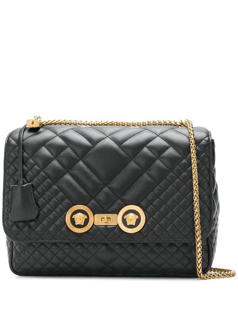 versace quilted icon shoulder bag|versace embellished leather shoulder bag.